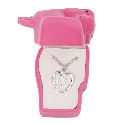 Cowboy Hat Gift Box Horse Head Heart Necklace