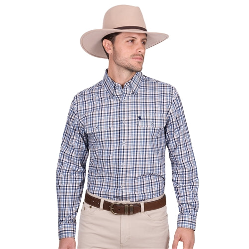 Thomas Cook Men's Patrick 2PKT L/S Shirt - Blue/Tan