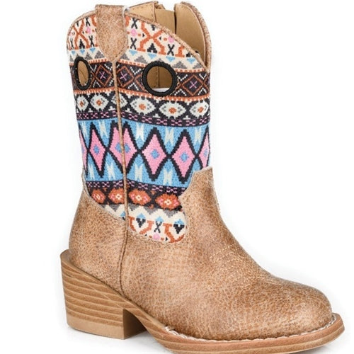 Roper Big Kids Willow Boots Aztec Tan