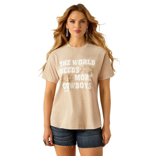 Ariat Women's More Cowboys T-Shirt - White Pepper