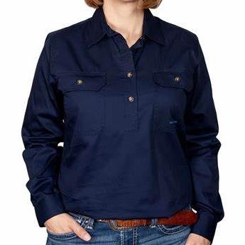 JUST COUNTRY Jahna Ladies Work Shirt Navy