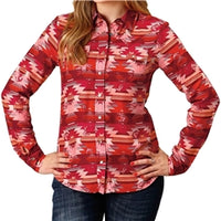 Roper Girls L/S Five Star Collection Print Red Shirt
