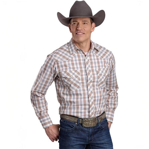Roper Men's Karman Classic Collection LS Shirt - Plaid / White