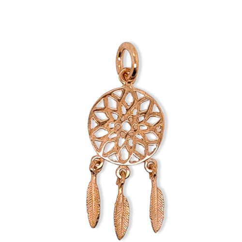 MCJ Sterling Silver & RG Round Dream Catcher