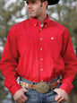 CINCH Classic Fit Red L/S Shirt