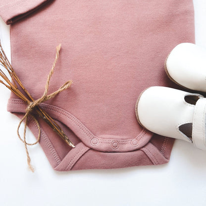 Love Henry Baby Girls Lace Sleeve Onesie - Pink Rust