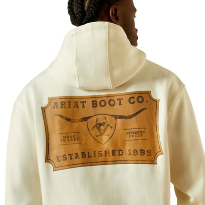 Ariat Men's Shield Steer head Hoodie - Oatmeal