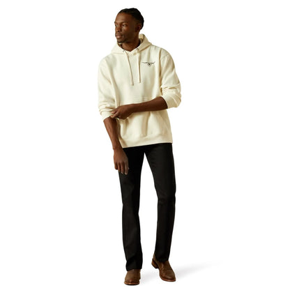 Ariat Men's Shield Steer head Hoodie - Oatmeal