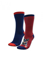 Adults Homestead Socks Twin Packs Navy/Red