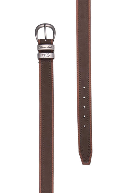 Thomas Cook Stanley Belt - Chocolate/ Tan