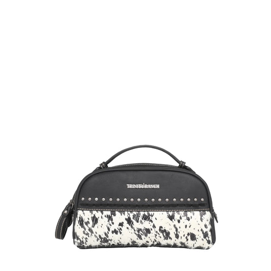Trinity Ranch Hair On Cowhide Collection Travel Pouch - Black