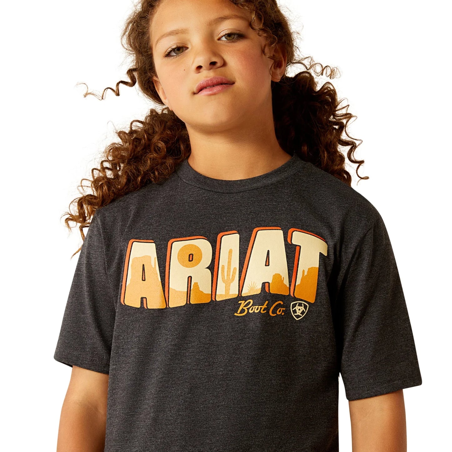 Ariat Girl's Postcard T-Shirt - Charcoal Heather