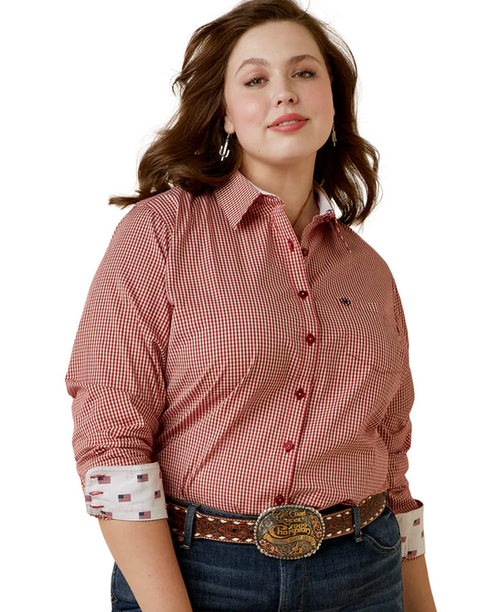 Ariat Kirby Stretch Shirt - Equestrian Red Check
