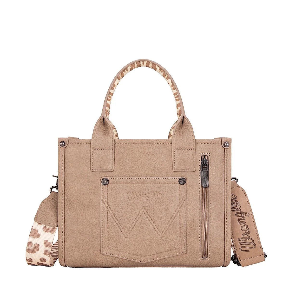 Wrangler Leopard Print Crossbody Bag - Taupe