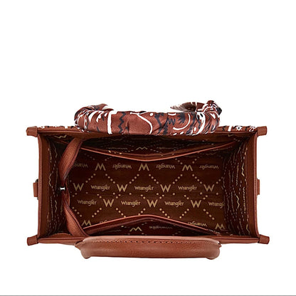 Wrangler Paisley Crossbody Tote Bag - Tan