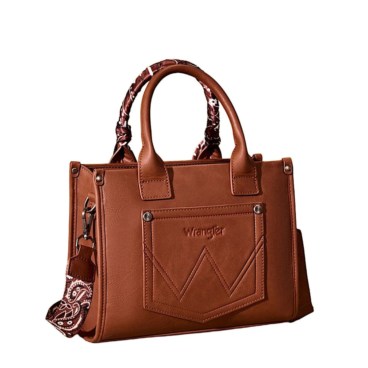 Wrangler Paisley Crossbody Tote Bag - Tan