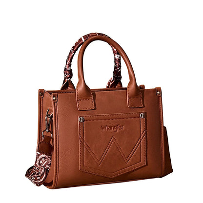 Wrangler Paisley Crossbody Tote Bag - Tan