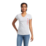 Ariat Ladies Vertical Logo Tee Heather Grey