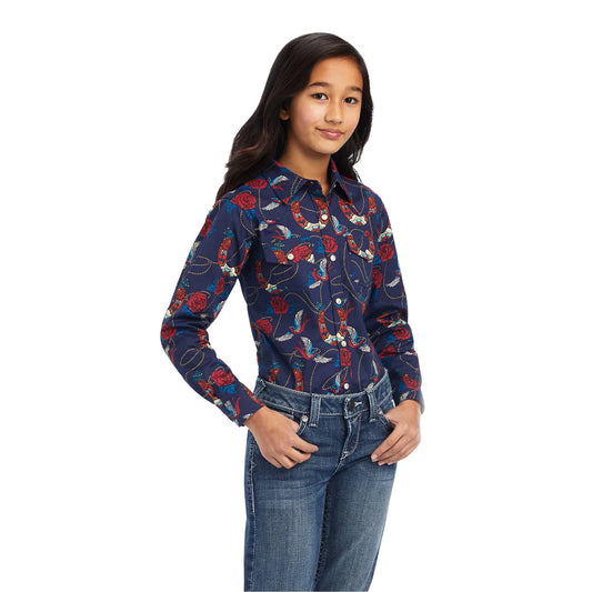 Ariat Youth REAL Rose Shirt - Ropey Rose Print