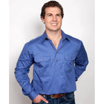 Just Country Evan Full Button Work Shirts Blue