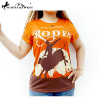 Montana West Ladies T Shirt Rodeo Wild West