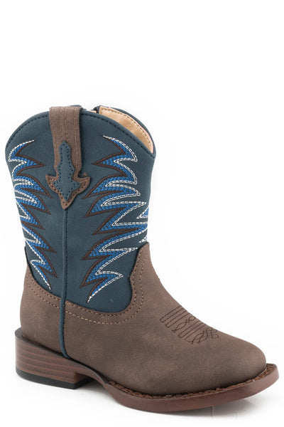 Roper Clint Brown/Navy Kids Boots