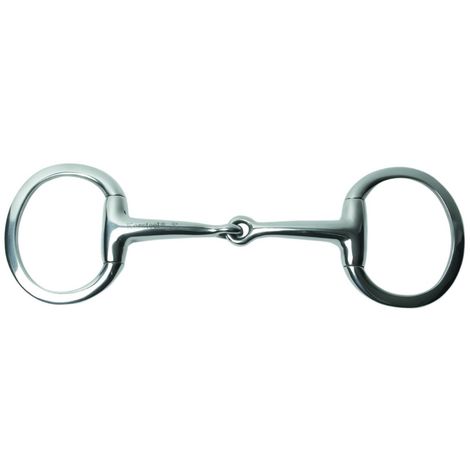 Korsteel Stainless Steel Featherweight thin mouth jointed flat ring eggbutt snaffle bit 5.5"