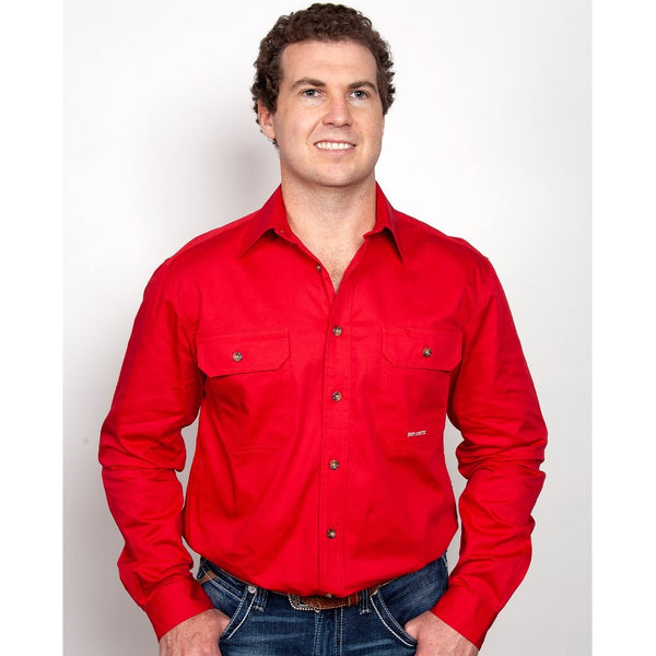 Just Country Evan Full Button Work Shirts CHILLI