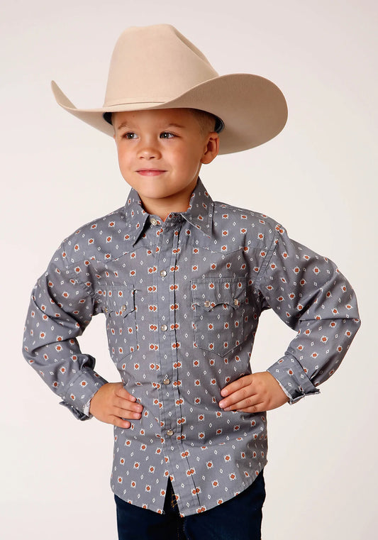 ROPER Boys West Made Collection Shirt Grey