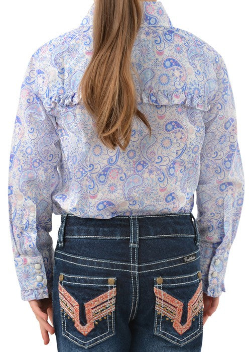 Pure Western Girls Willow Frill L/S Shirt