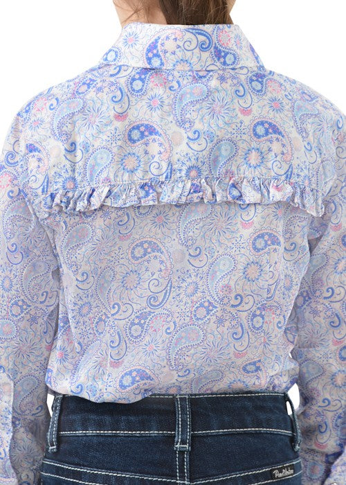 Pure Western Girls Willow Frill L/S Shirt
