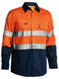 BISLEY ORGANGE / NAVY TAPED HI VIS COOL LIGHTWEIGHT SHIRT
