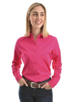 Wrangler Ladies TRACEY Hot Pink Drill Western Shirt