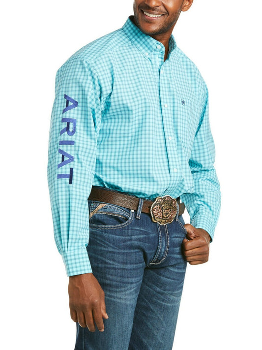 Ariat Mens Pro Team Kassidy Classic L/S Shirt Miami Aqua