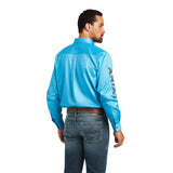 Ariat Mens Team Logo Twill Classic L/S Shirt Rivera/Leather Tool