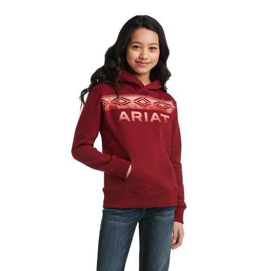 Ariat Real Serape Logo Hoodie Rhubarb