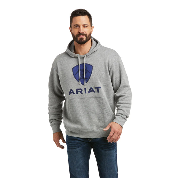 Ariat Basic Hoodie Sweatshirt Grey Cobalt Shield