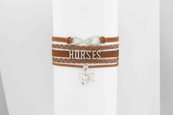 Bracelet Leather- I Love Horses