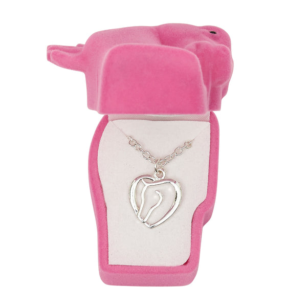 Cowboy Hat Gift Box Horse Head Heart Necklace