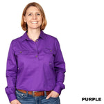 JUST COUNTRY Jahna Ladies Work Shirt Purple