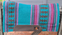 The “Longyard” Teal Western Show Pad Fleece Underlay 36″ x 34″