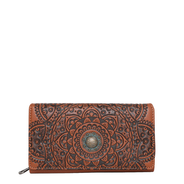 Montana West Western Tooling Collection Wallet Brown