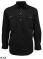PILBARA Closed Front L/S Shirt Black