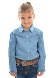 Pure Western Girl's Darcy Chambray Frill L/S Shirt