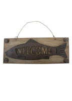 Metal Fish Cut Out Welcome Sign