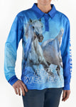 Pure Western Ladies Rhinestone Rider Fishing Shirt