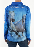 Pure Western Ladies Rhinestone Rider Fishing Shirt