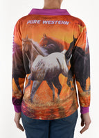 Pure Western Ladies Sunset Ride Fishing Shirt