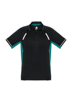 RENEGADE Mens Black/Teal/Silver Polo