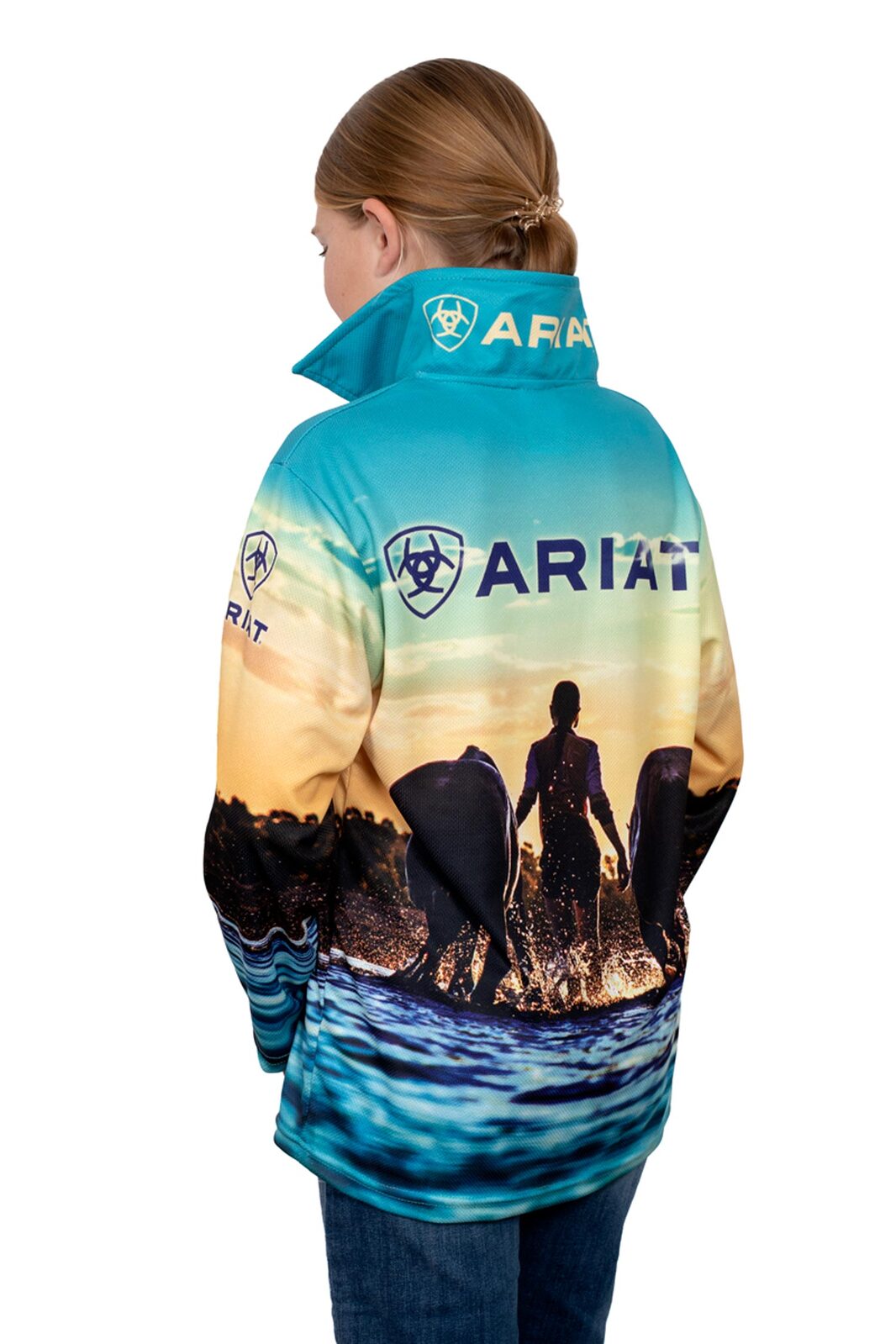 Ariat Kids Fishing Shirt Western Horses - Main Image